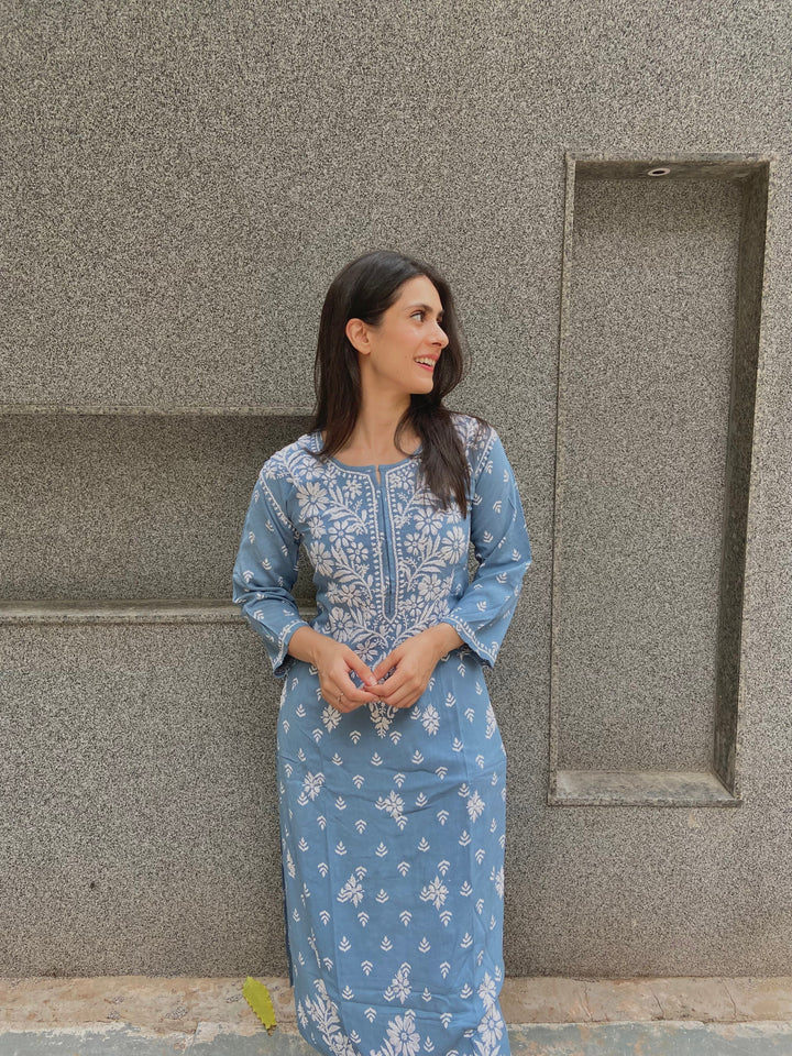 Mahira Rayon Printed Chikankari Kurti