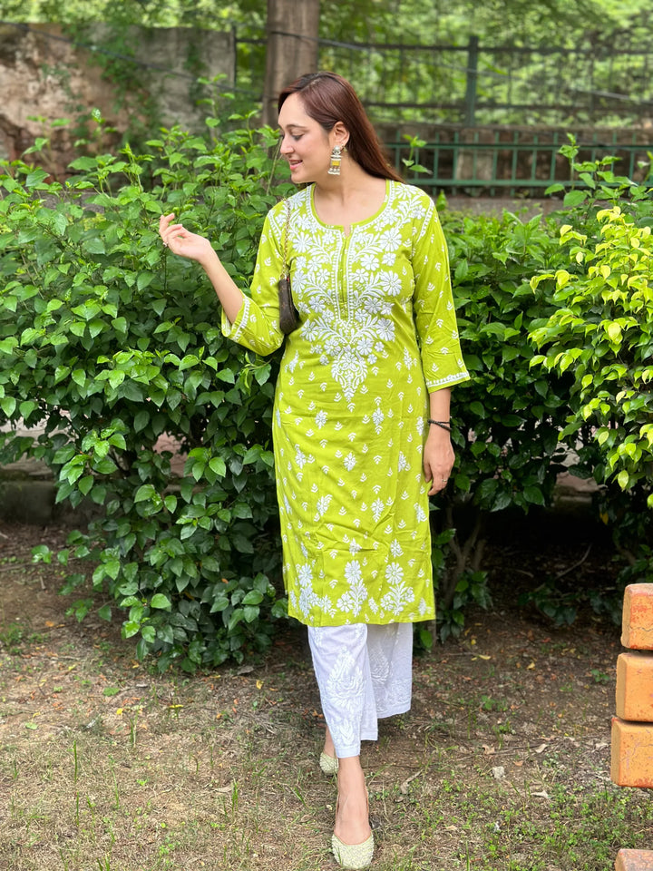 Mahira Rayon Printed Chikankari Kurti