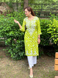 Mahira Rayon Printed Chikankari Kurti
