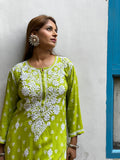 Mahira Rayon Printed Chikankari Kurti
