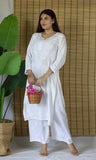 Elegant Chanderi Chikankari Long Kurta