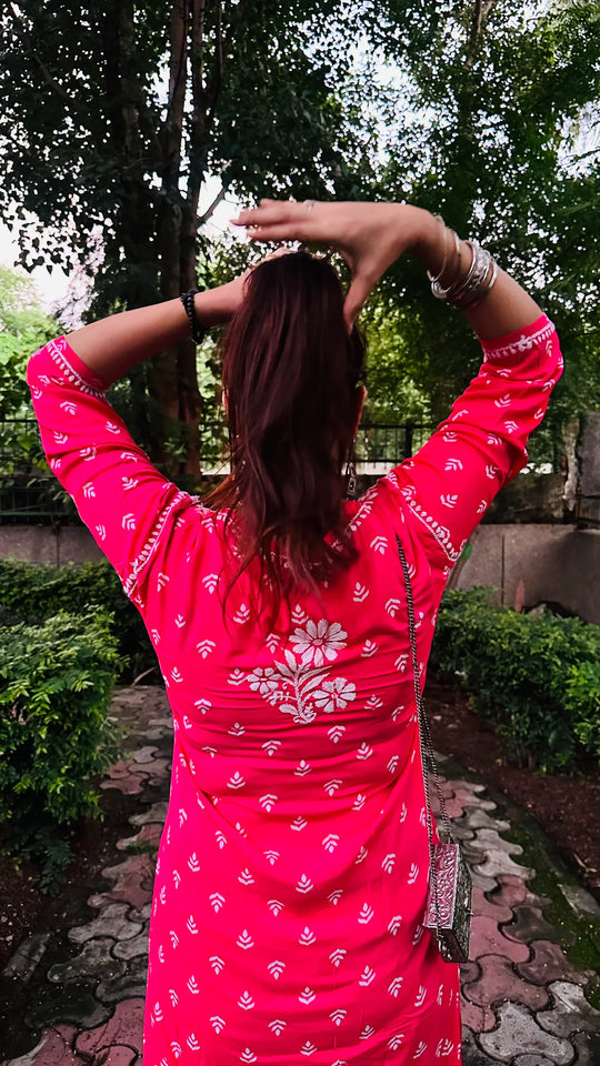 Mahira Rayon Printed Chikankari Kurti