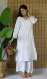 Elegant Chanderi Chikankari Long Kurta