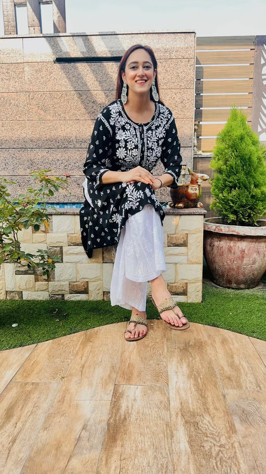 Mahira Rayon Printed Chikankari Kurti