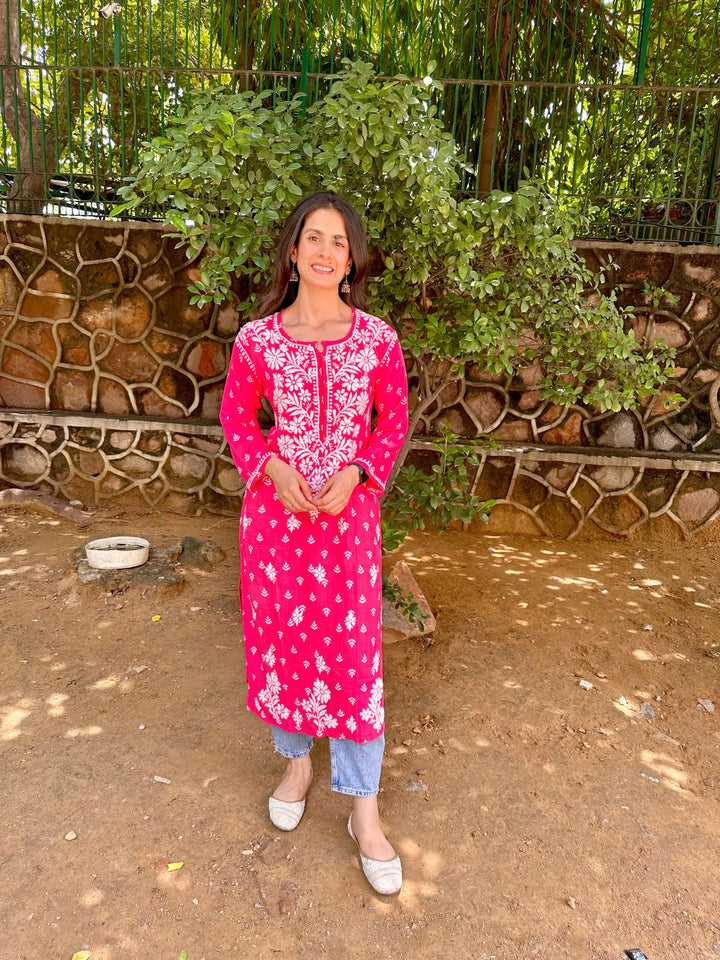 Mahira Rayon Printed Chikankari Kurti