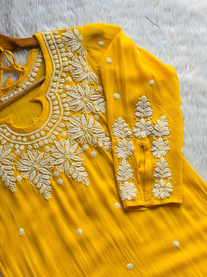 Elegant Embroidered Viscose Kurti – Vibrant Hues, Timeless Grace