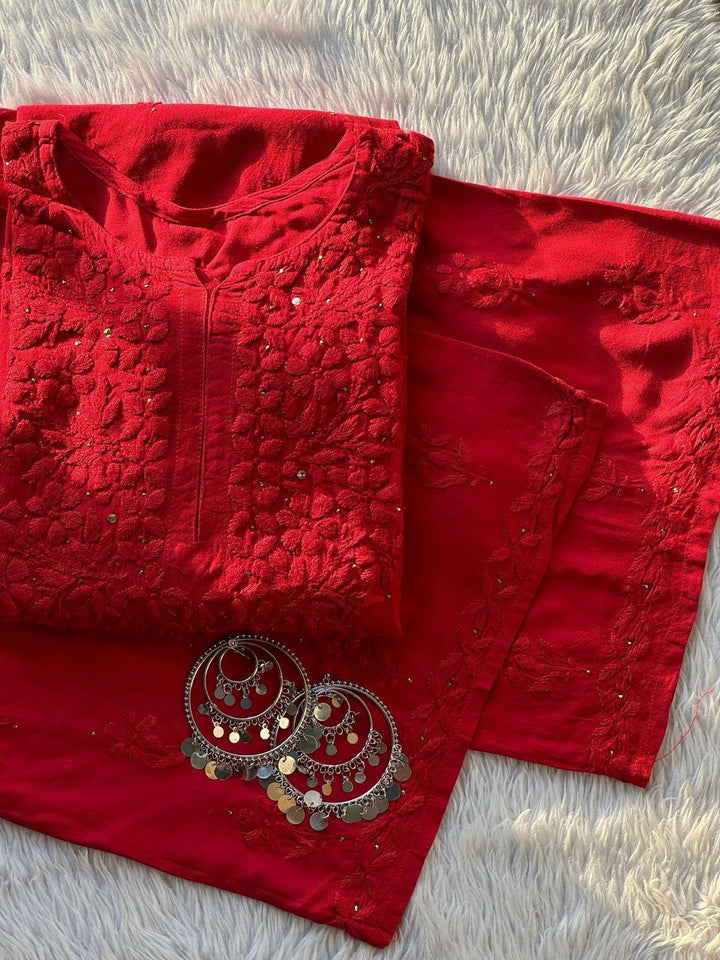 Premium Beautiful Rayon Set With Mukaish