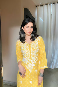 Mahira Rayon Printed Chikankari Kurti