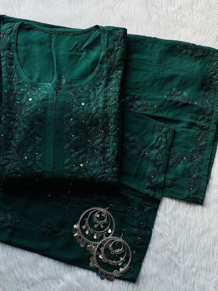 Premium Viscose Ghass Patti Kurti Set