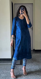 Beautiful Rose Boota Rayon Kurti