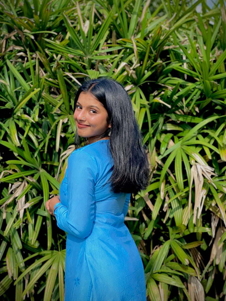 Lucknow Chikankari Handwork Embroidered Kurti